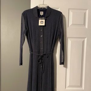 Anne Klein below the knee dressy dress. NWT. Sheer sleeves.